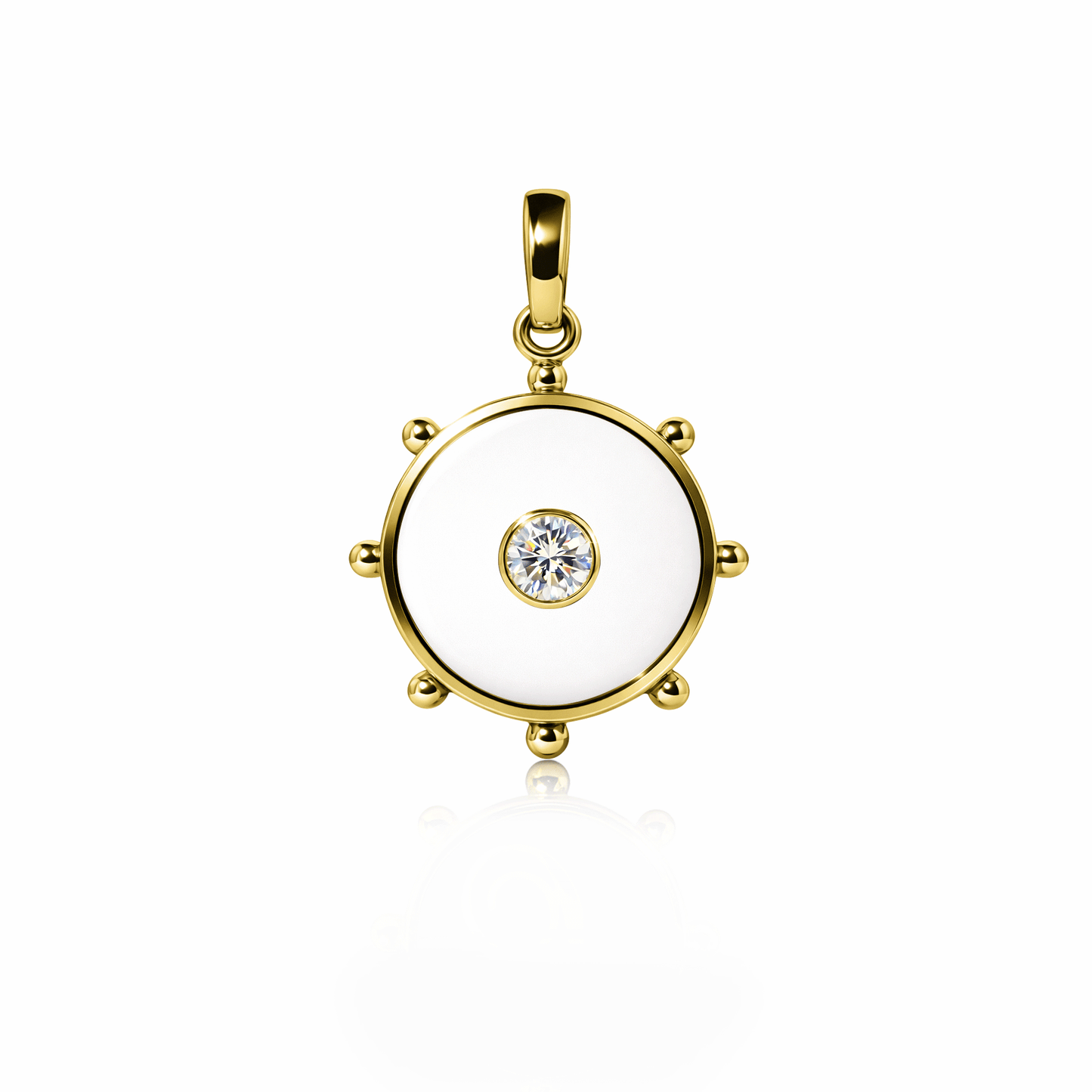 Orbit Single Diamond Charm, medium | 14K Gold White Cloud {{ catogery }} {{ Collections }}