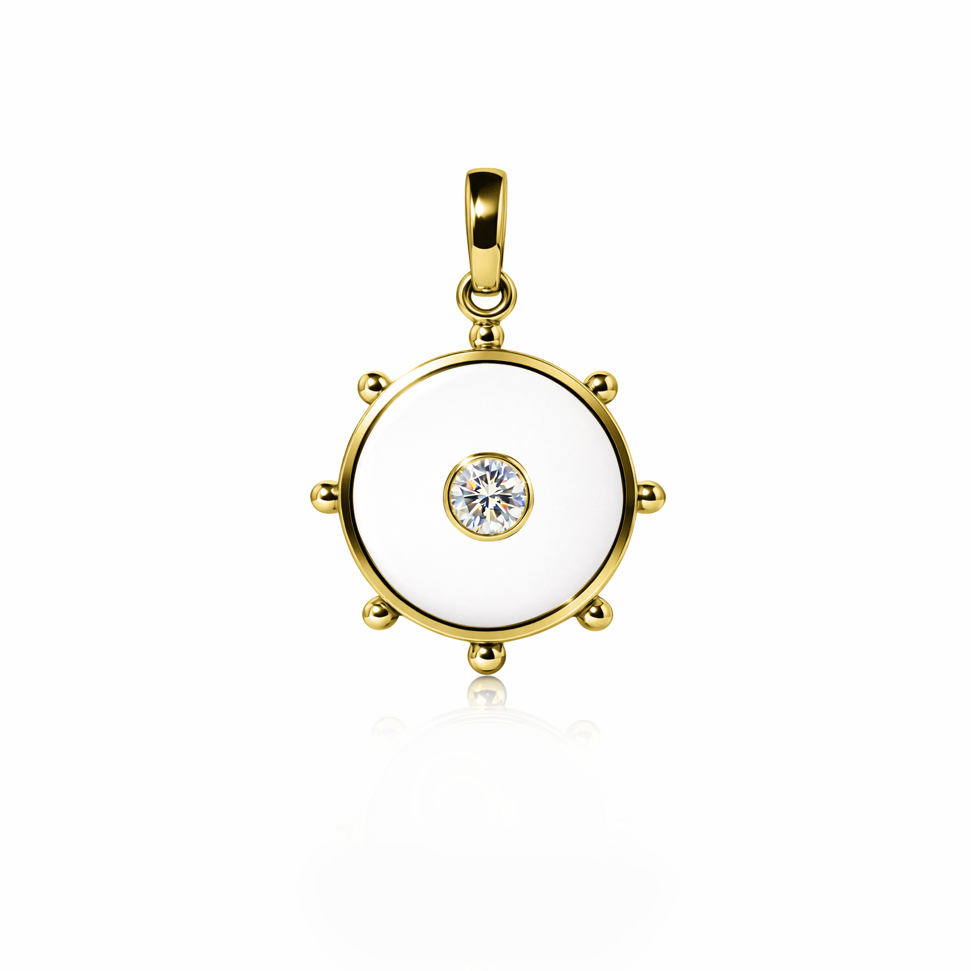 Orbit Single Diamond Charm, medium | 14K Gold White Cloud {{ catogery }} {{ Collections }}