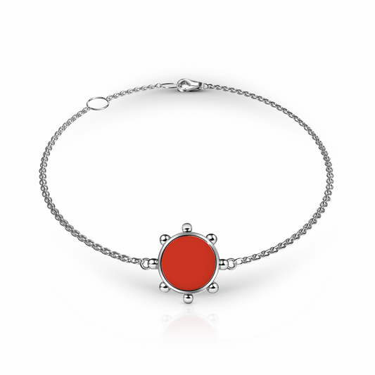 Orbit Bracelet, 1 motif | Sterling Silver Red Clay {{ catogery }} {{ Collections }}
