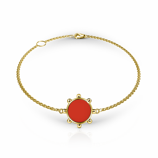 Orbit Bracelet, 1 motif | 14K Gold Red Clay {{ catogery }} {{ Collections }}