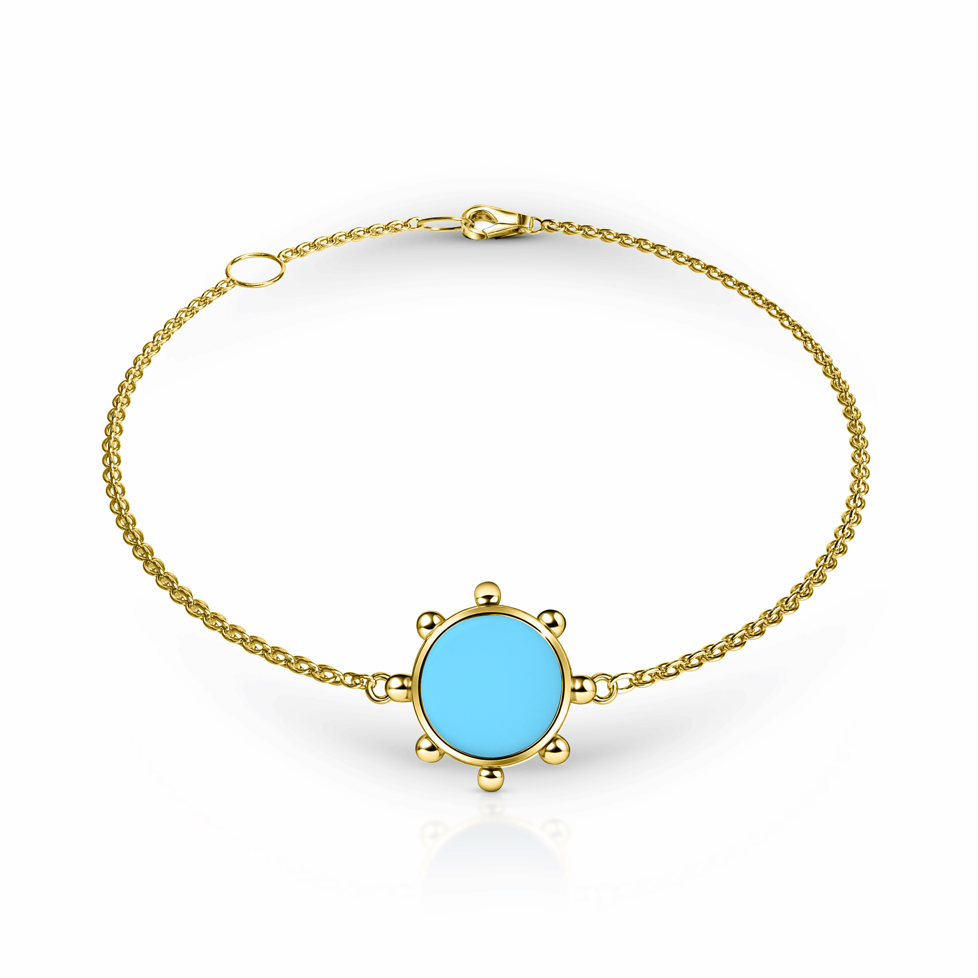 Orbit Bracelet, 1 motif | 14K Gold Sky Blue {{ catogery }} {{ Collections }}