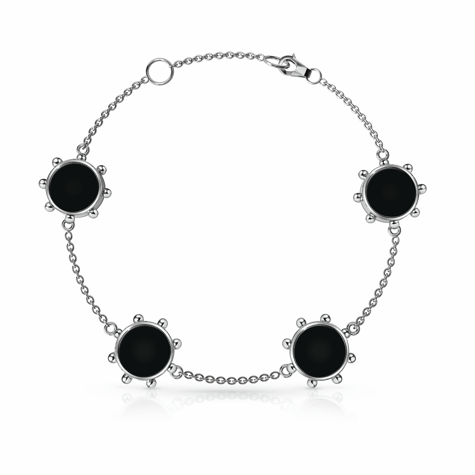 Orbit Bracelet, 4 motif | Sterling Silver Black Night {{ catogery }} {{ Collections }}