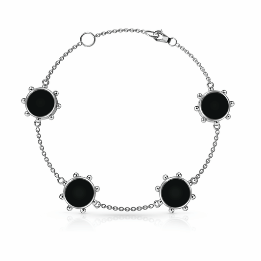 Orbit Bracelet, 4 motif | Sterling Silver Black Night {{ catogery }} {{ Collections }}
