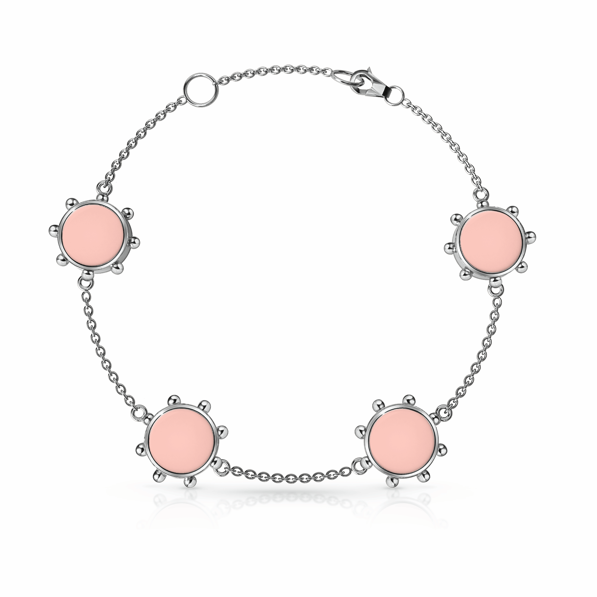 Orbit Bracelet, 4 motif | Sterling Silver Rose Petal {{ catogery }} {{ Collections }}
