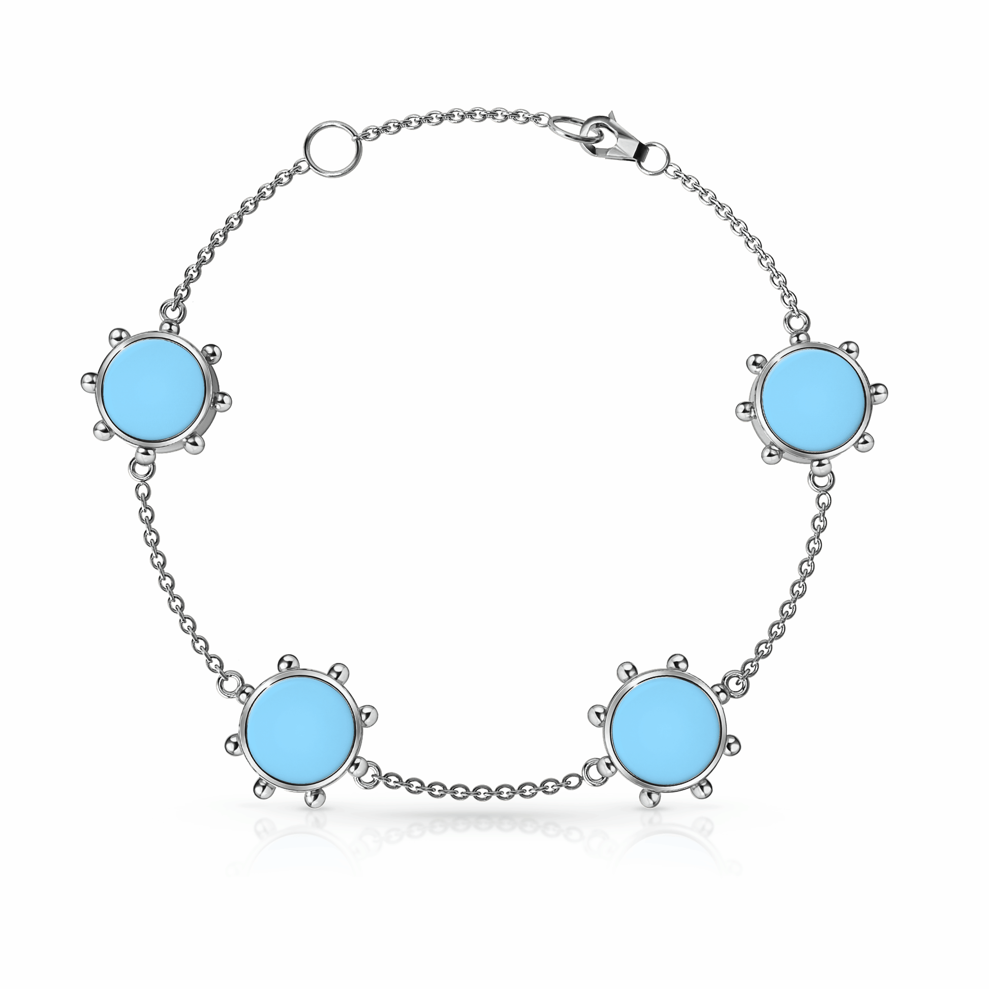Orbit Bracelet, 4 motif | Sterling Silver Sky Blue {{ catogery }} {{ Collections }}