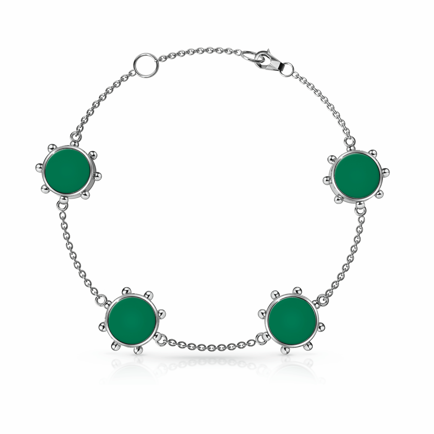 Orbit Bracelet, 4 motif | Sterling Silver Spring Green {{ catogery }} {{ Collections }}