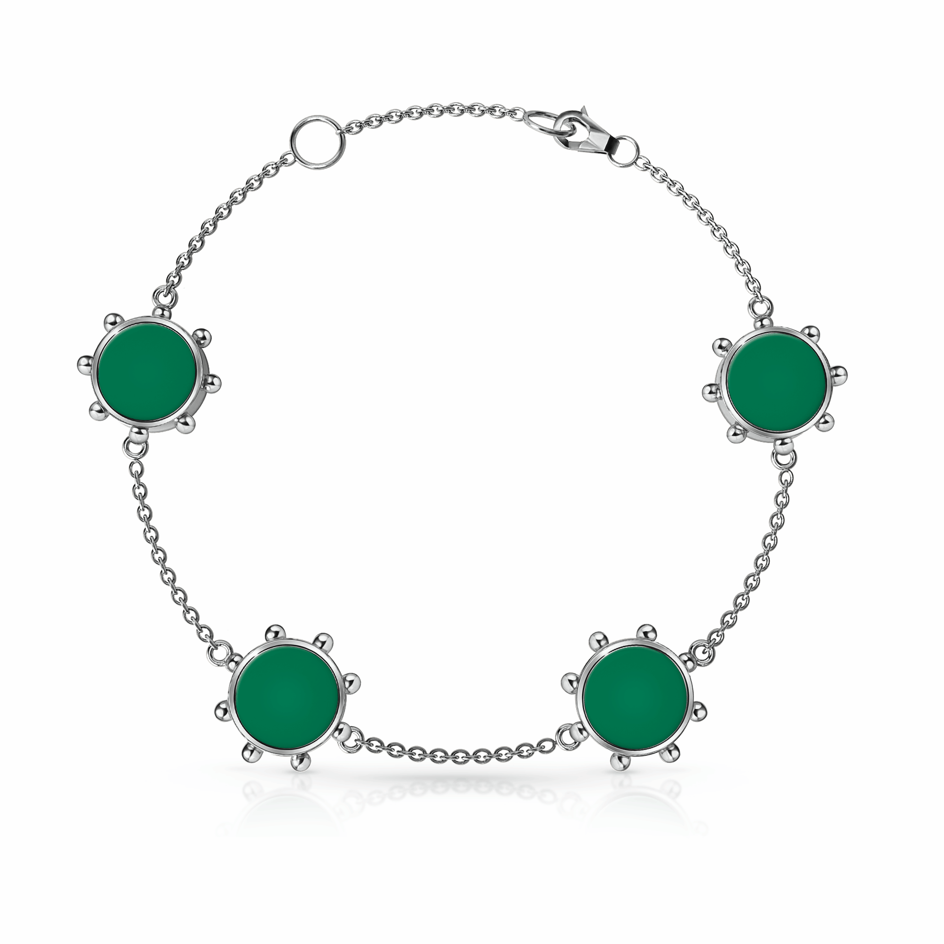 Orbit Bracelet, 4 motif | Sterling Silver Spring Green {{ catogery }} {{ Collections }}