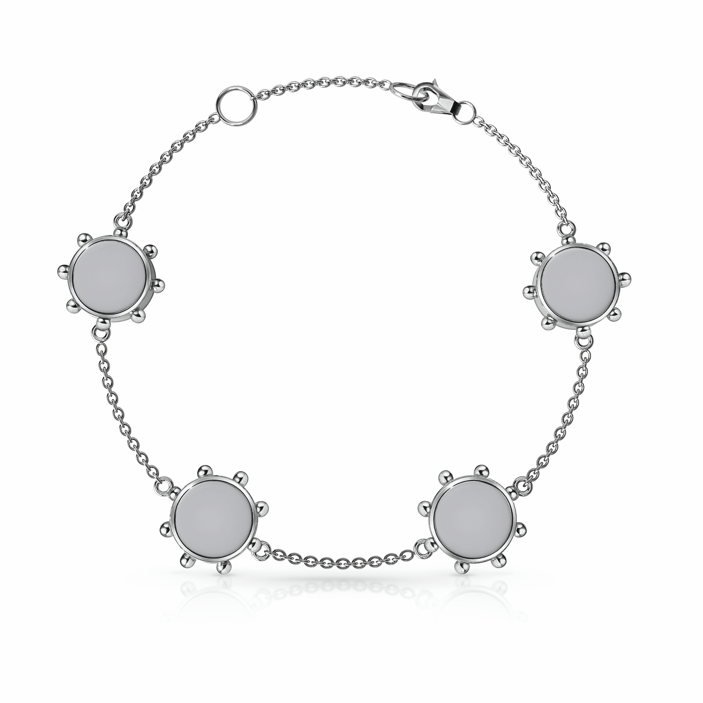 Orbit Bracelet, 4 motif | Sterling Silver Steel Gray {{ catogery }} {{ Collections }}