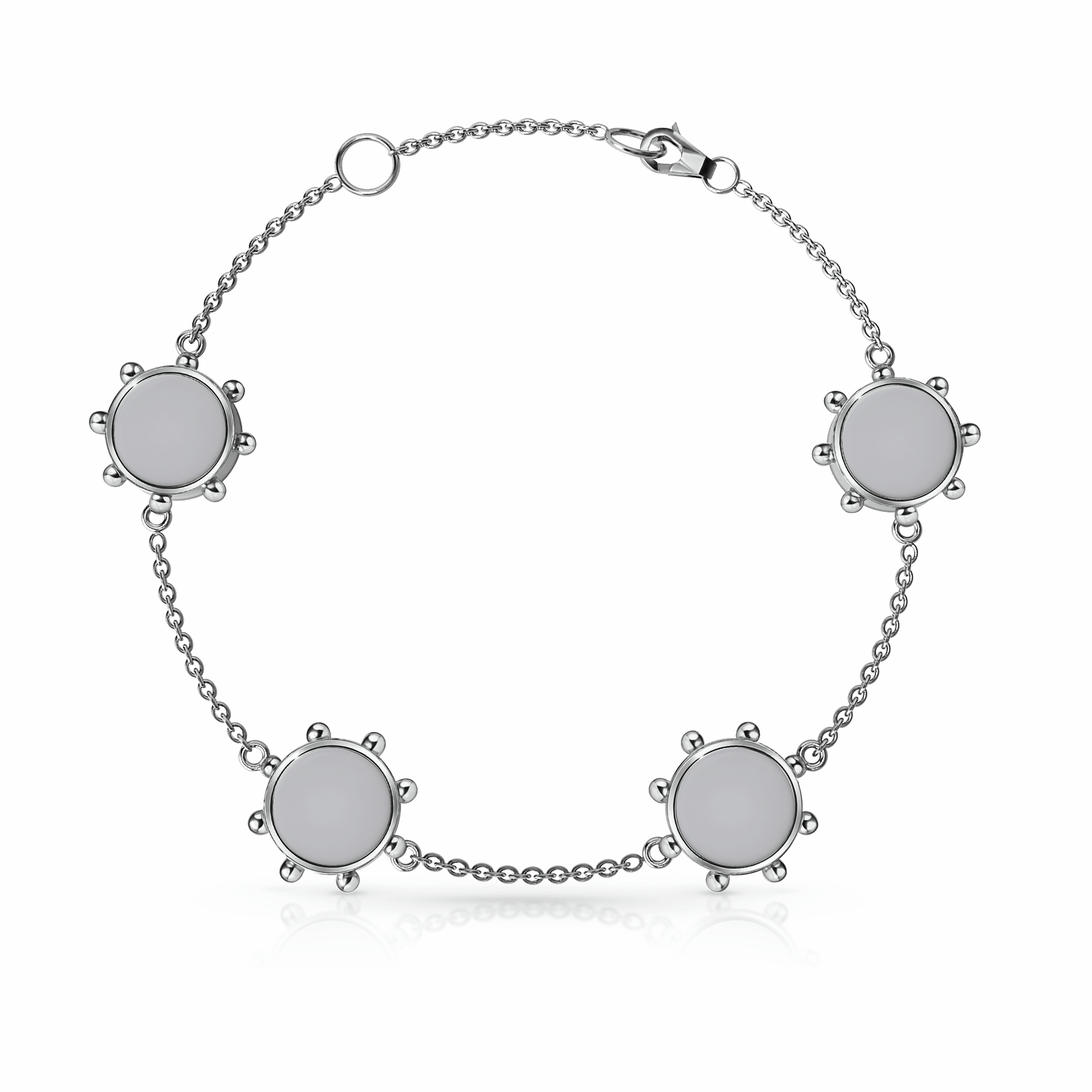Orbit Bracelet, 4 motif | Sterling Silver Steel Gray {{ catogery }} {{ Collections }}