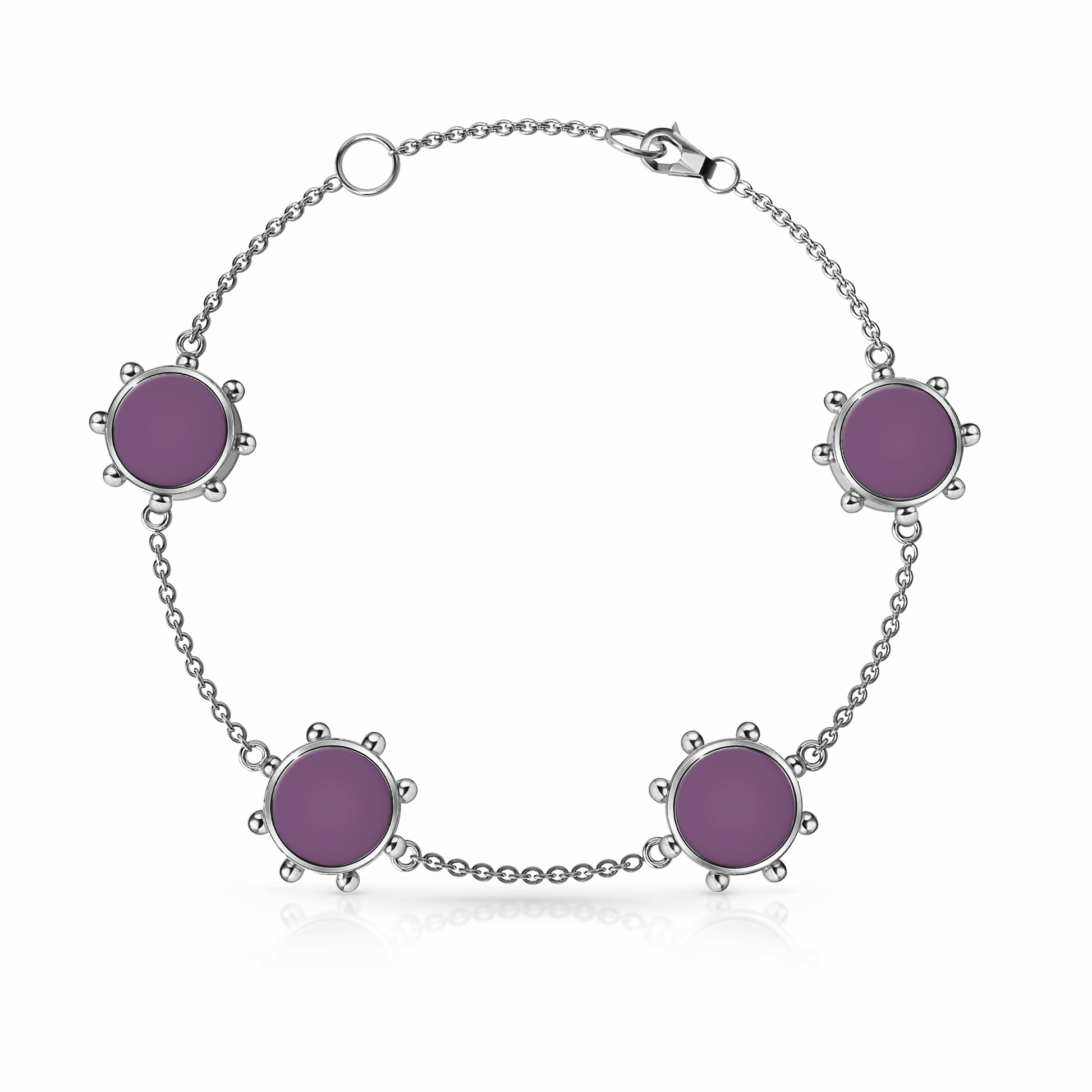 Orbit Bracelet, 4 motif | Sterling Silver Sunset Purple {{ catogery }} {{ Collections }}