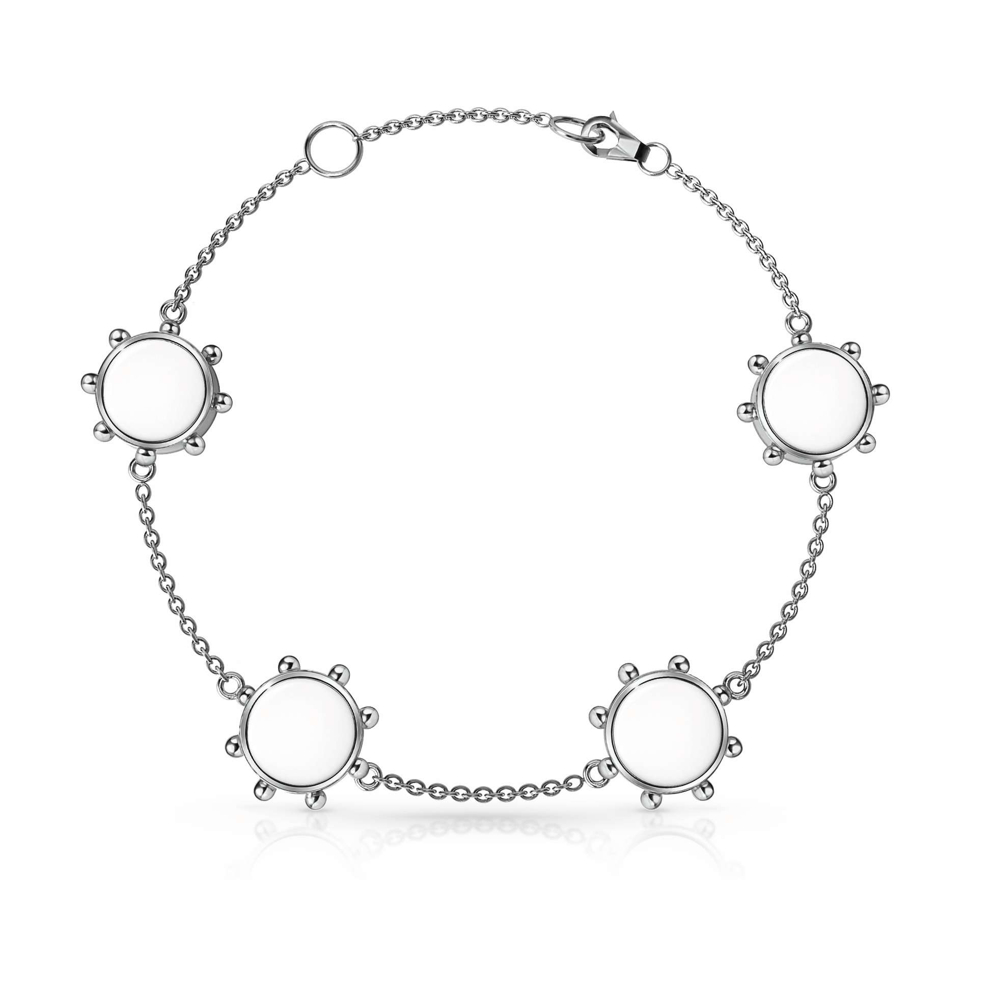 Orbit Bracelet, 4 motif | Sterling Silver White Cloud {{ catogery }} {{ Collections }}