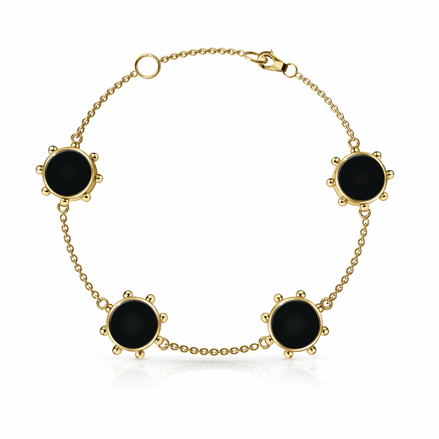 Orbit Bracelet, 4 motif | 14K Gold Black Night {{ catogery }} {{ Collections }}