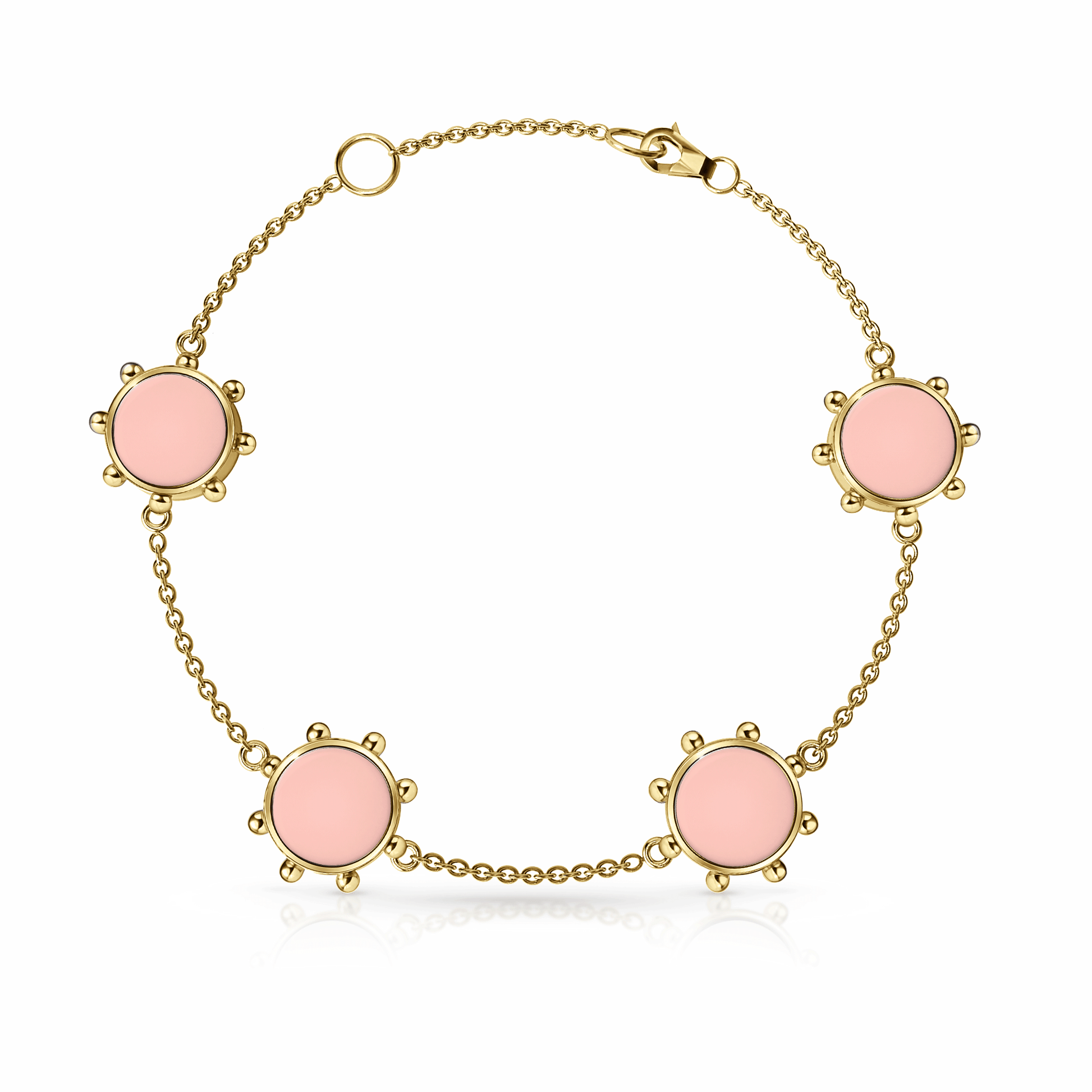 Orbit Bracelet, 4 motif | 14K Gold Rose Petal {{ catogery }} {{ Collections }}