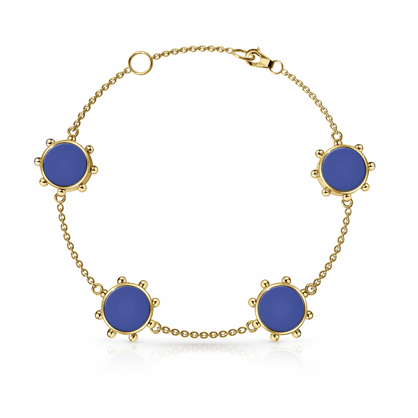 Orbit Bracelet, 4 motif | 14K Gold Royal Blue {{ catogery }} {{ Collections }}