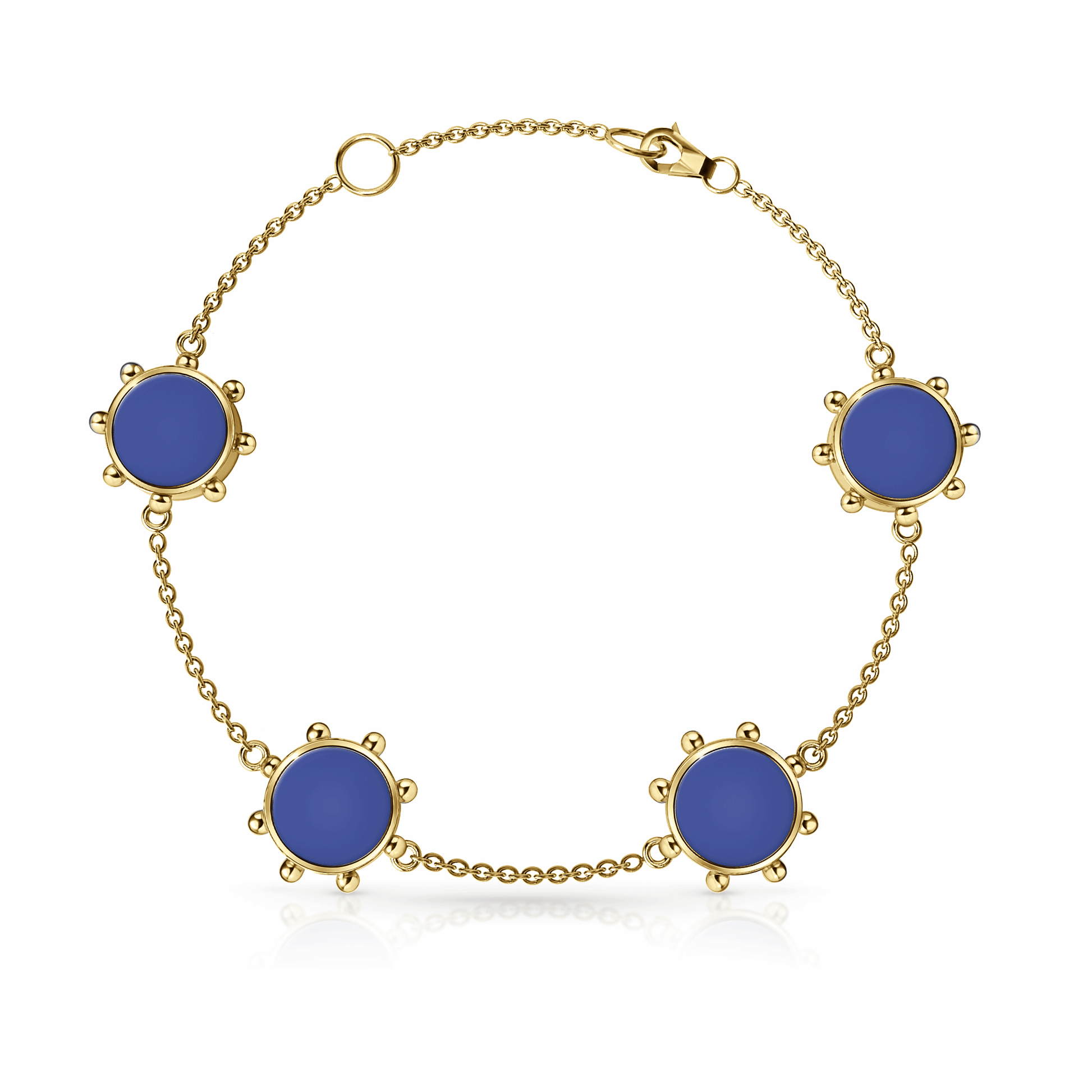 Orbit Bracelet, 4 motif | 14K Gold Royal Blue {{ catogery }} {{ Collections }}