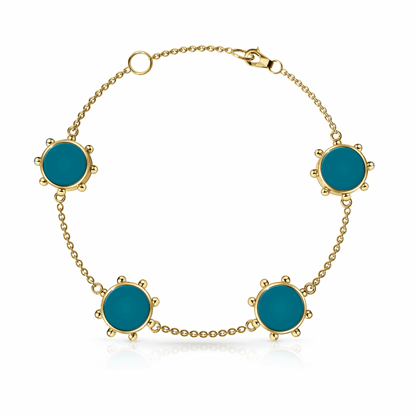 Orbit Bracelet, 4 motif | 14K Gold Seafoam Green {{ catogery }} {{ Collections }}