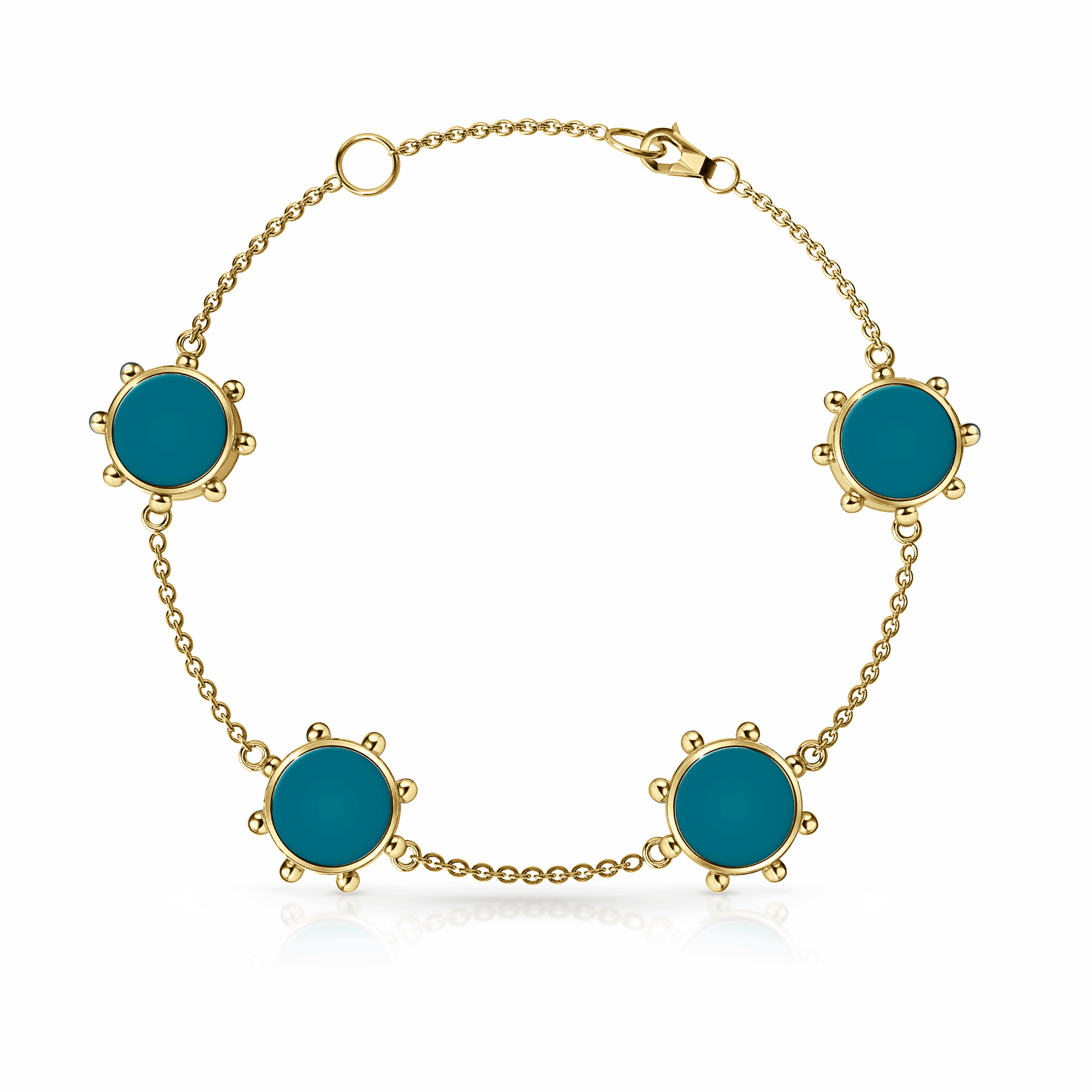 Orbit Bracelet, 4 motif | 14K Gold Seafoam Green {{ catogery }} {{ Collections }}