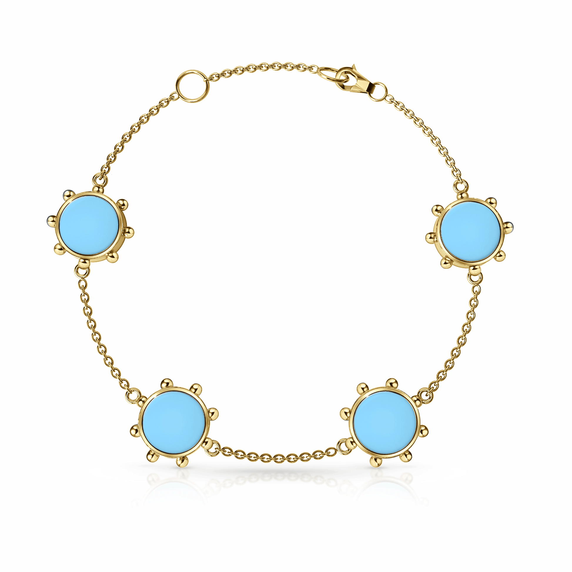 Orbit Bracelet, 4 motif | 14K Gold Sky Blue {{ catogery }} {{ Collections }}