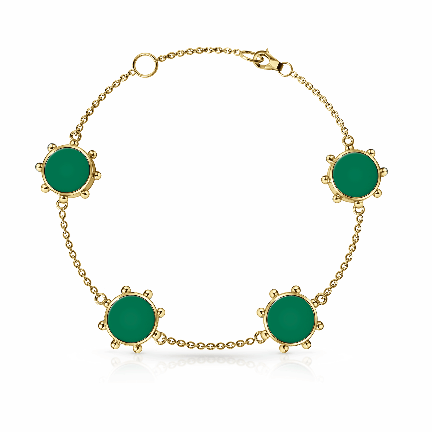 Orbit Bracelet, 4 motif | 14K Gold Spring Green {{ catogery }} {{ Collections }}