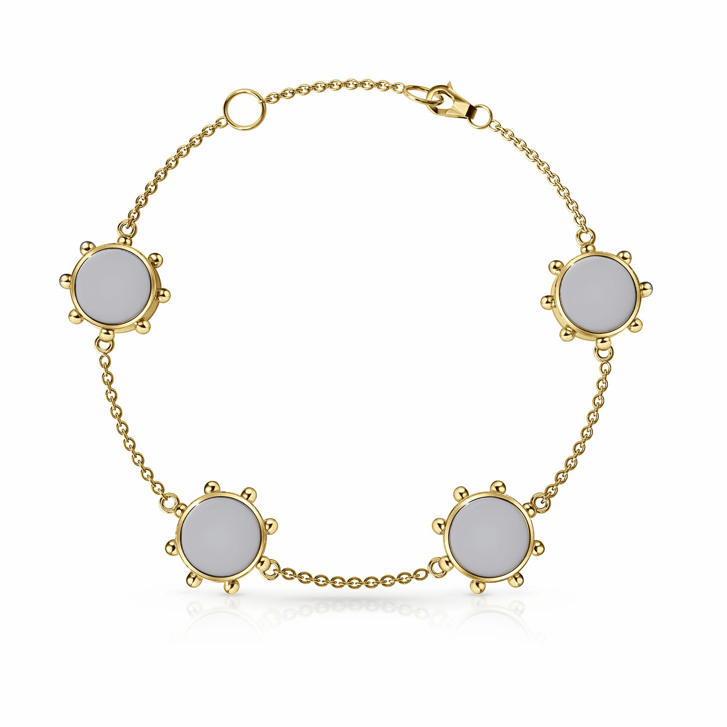 Orbit Bracelet, 4 motif | 14K Gold Steel Gray {{ catogery }} {{ Collections }}