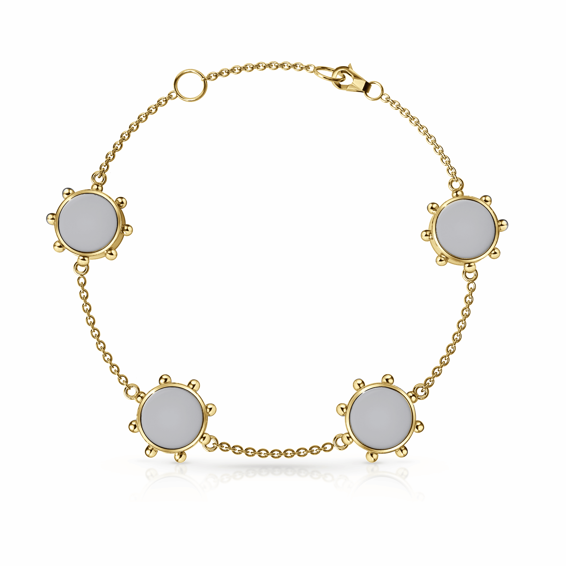 Orbit Bracelet, 4 motif | 14K Gold Steel Gray {{ catogery }} {{ Collections }}