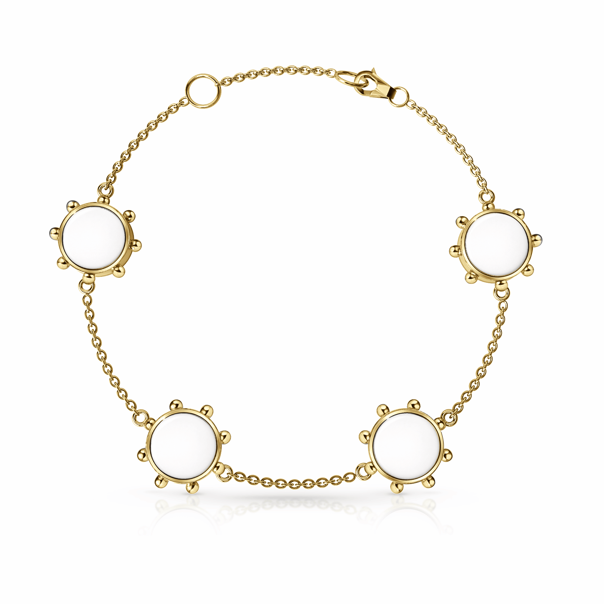 Orbit Bracelet, 4 motif | 14K Gold White Cloud {{ catogery }} {{ Collections }}