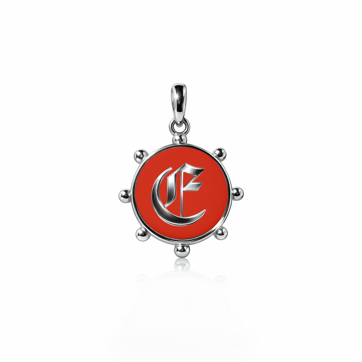 Orbit Charm, medium | Sterling Silver Red Clay {{ catogery }} {{ Collections }}