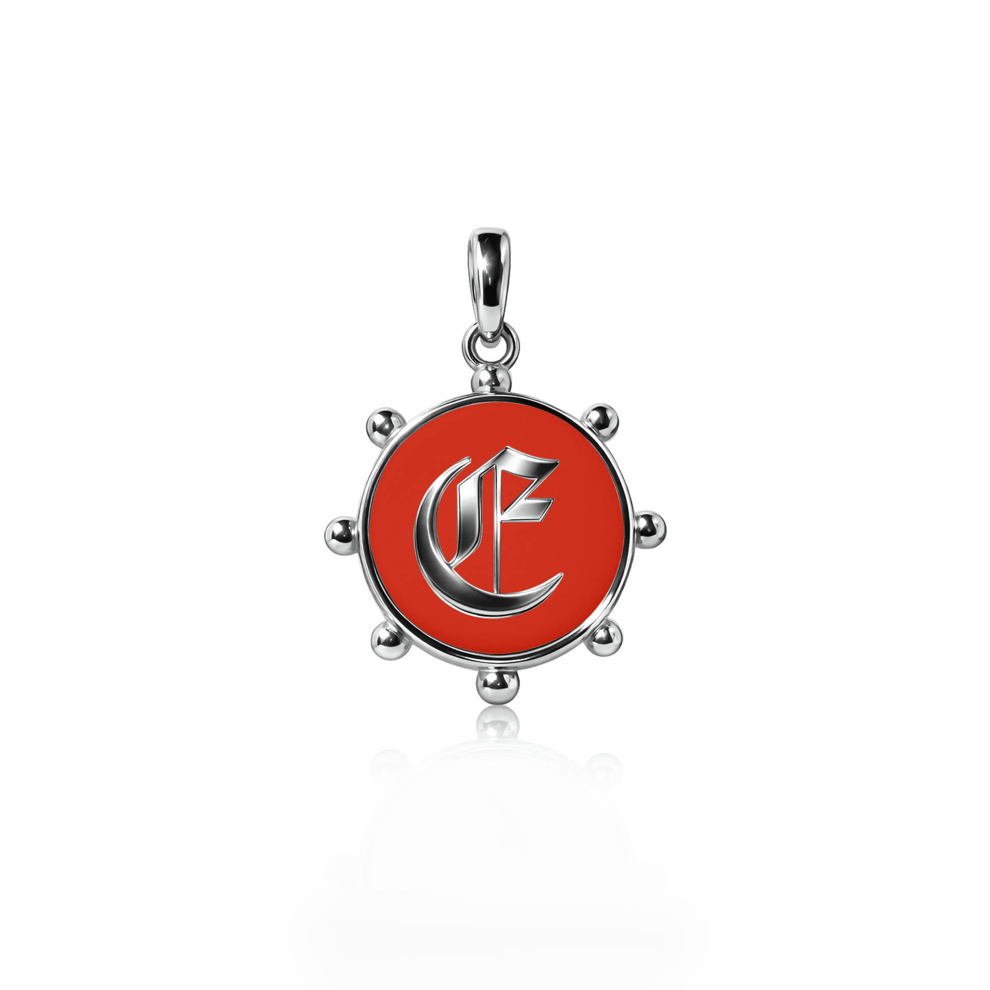 Orbit Charm, medium | Sterling Silver Red Clay {{ catogery }} {{ Collections }}