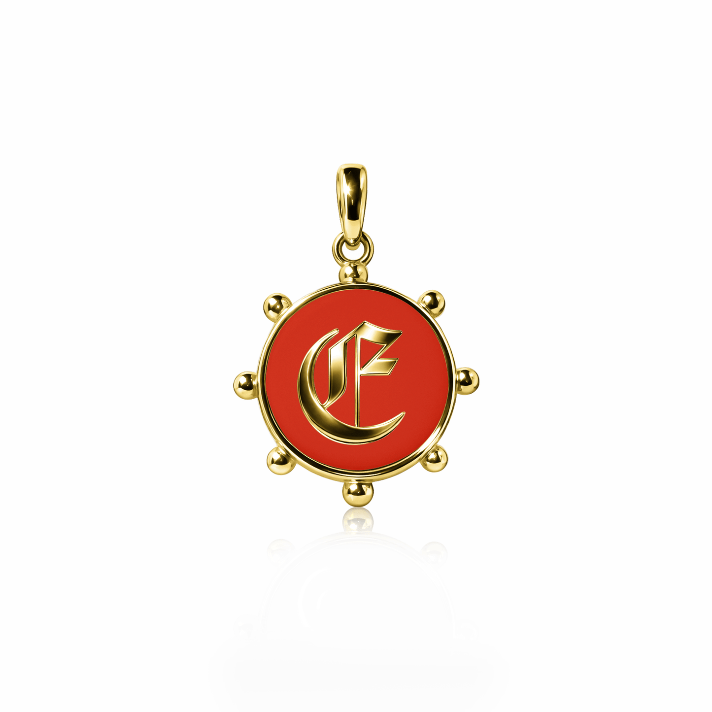 Orbit Charm, medium | 14K Gold Red Clay {{ catogery }} {{ Collections }}