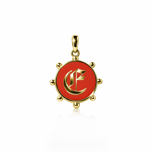 Orbit Charm, medium | 14K Gold Red Clay {{ catogery }} {{ Collections }}