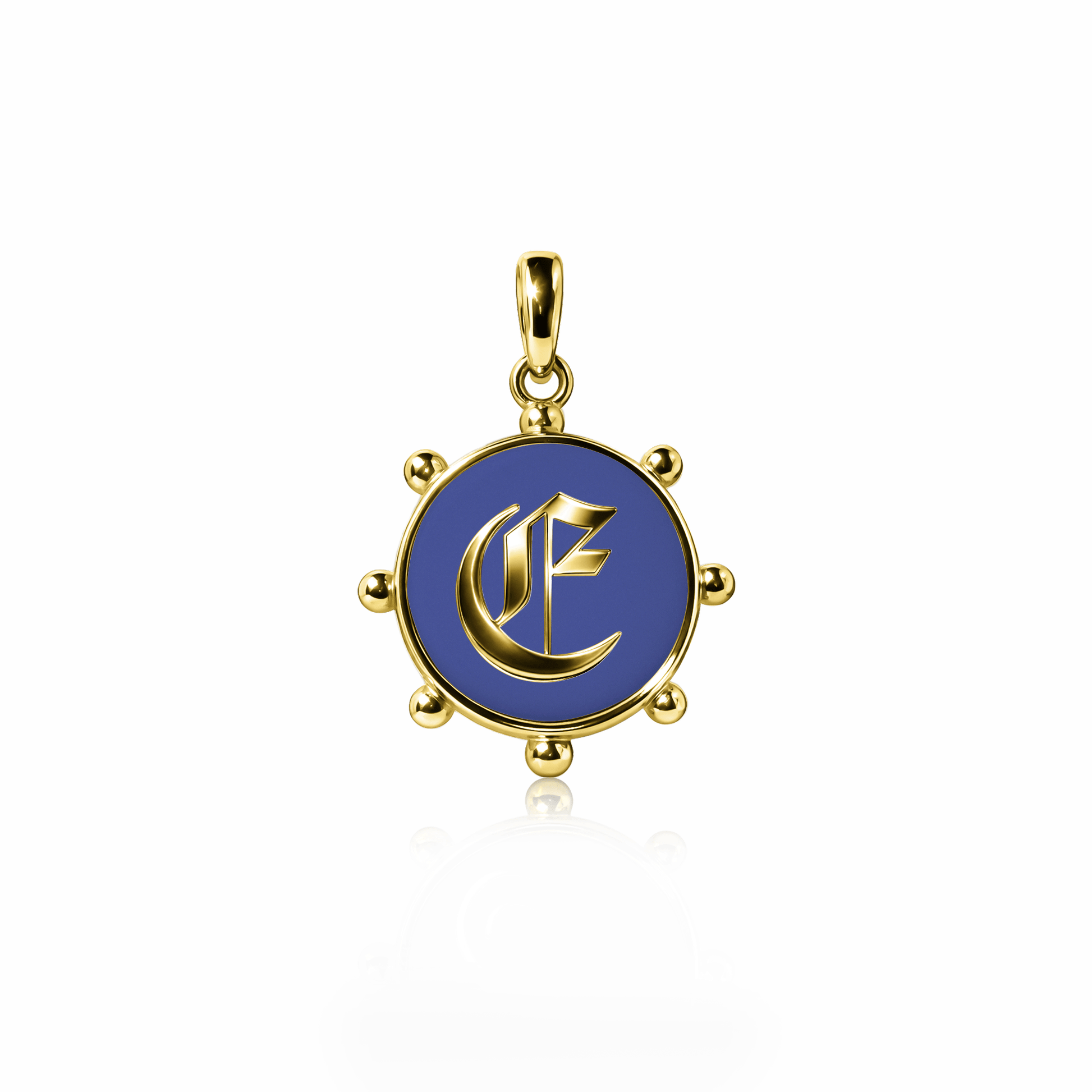 Orbit Charm, medium | 14K Gold Royal Blue {{ catogery }} {{ Collections }}