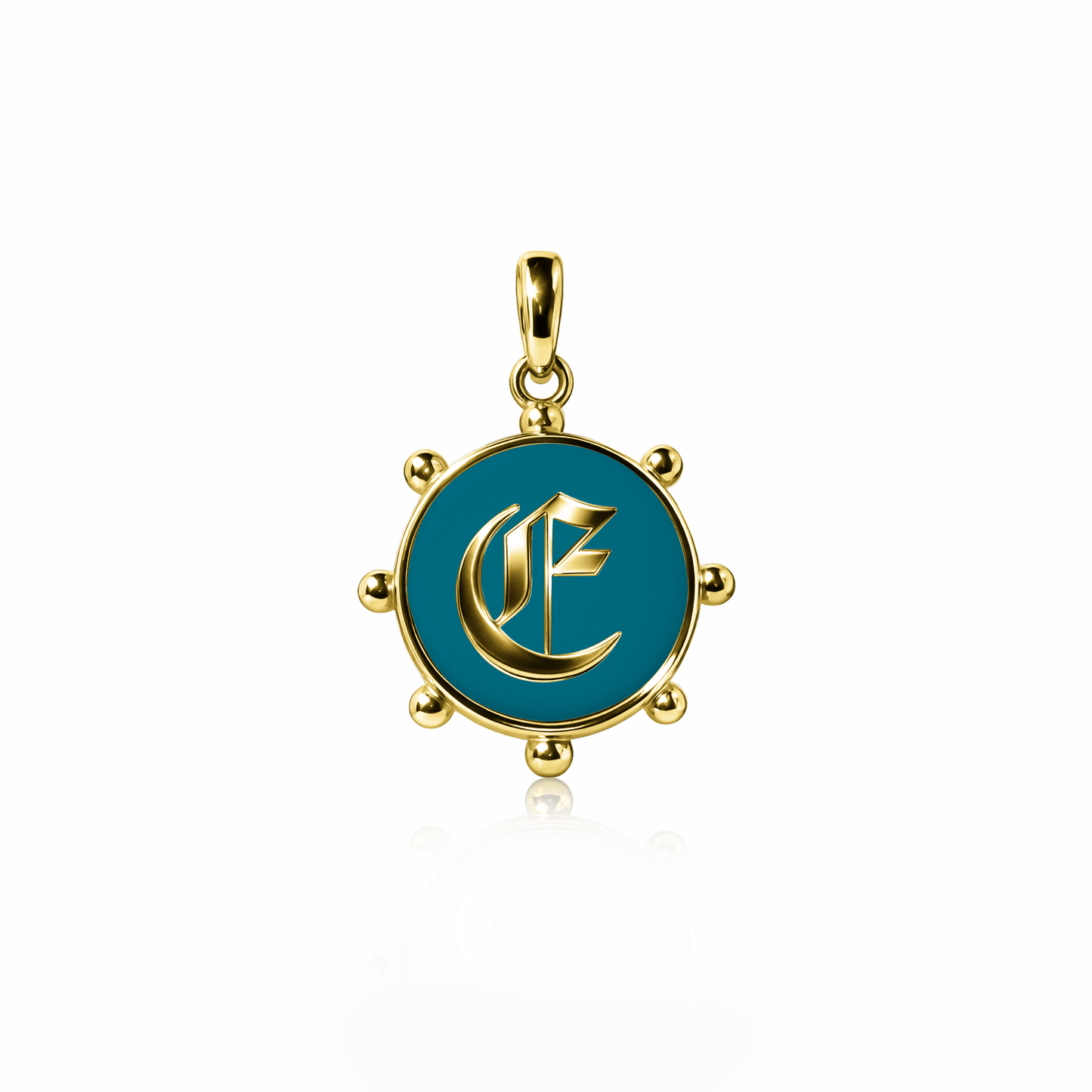 Orbit Charm, medium | 14K Gold Seafoam Green {{ catogery }} {{ Collections }}