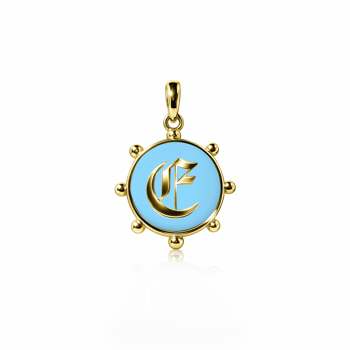 Orbit Charm, medium | 14K Gold Sky Blue {{ catogery }} {{ Collections }}