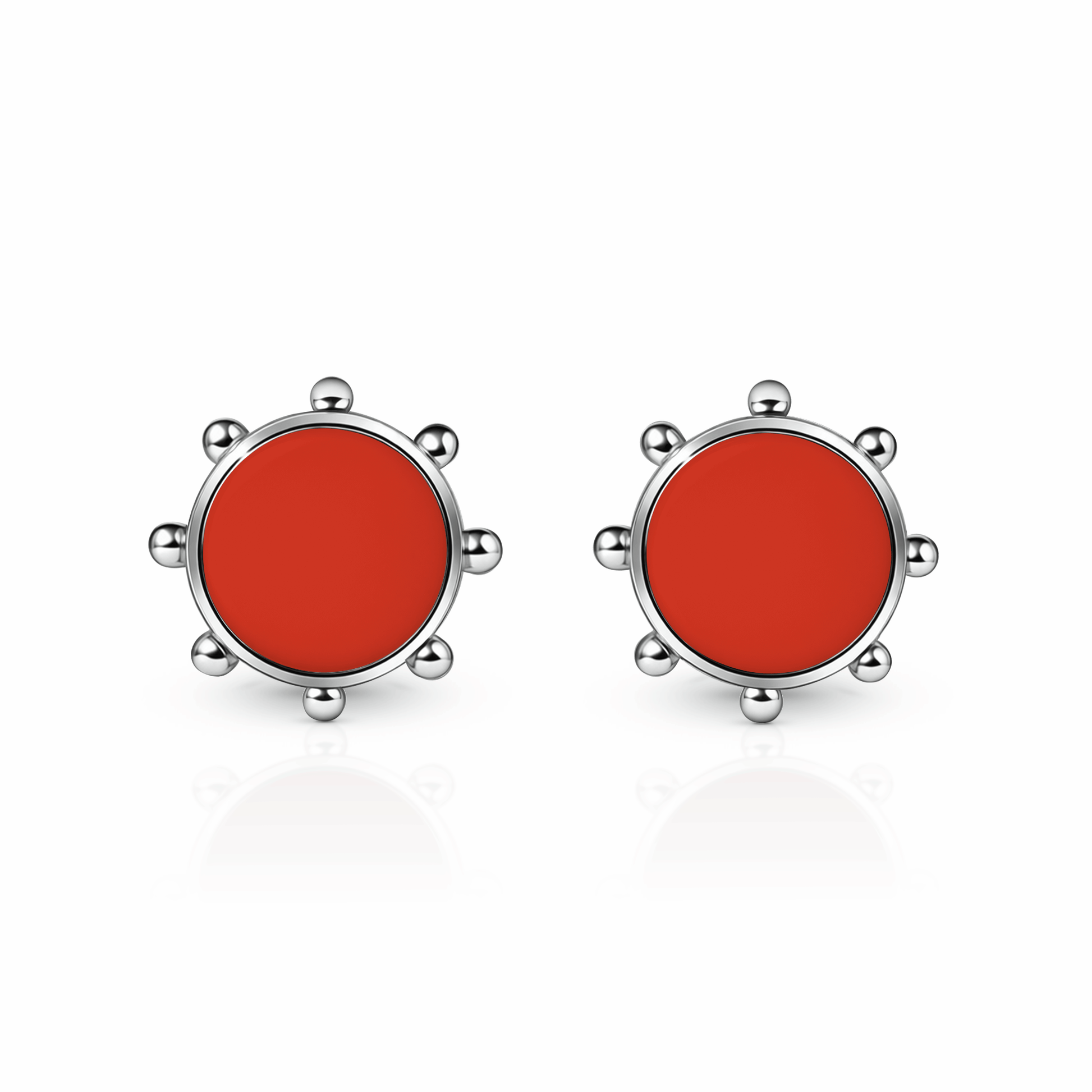 Orbit Stud Earrings | Sterling Silver Red Clay {{ catogery }} {{ Collections }}