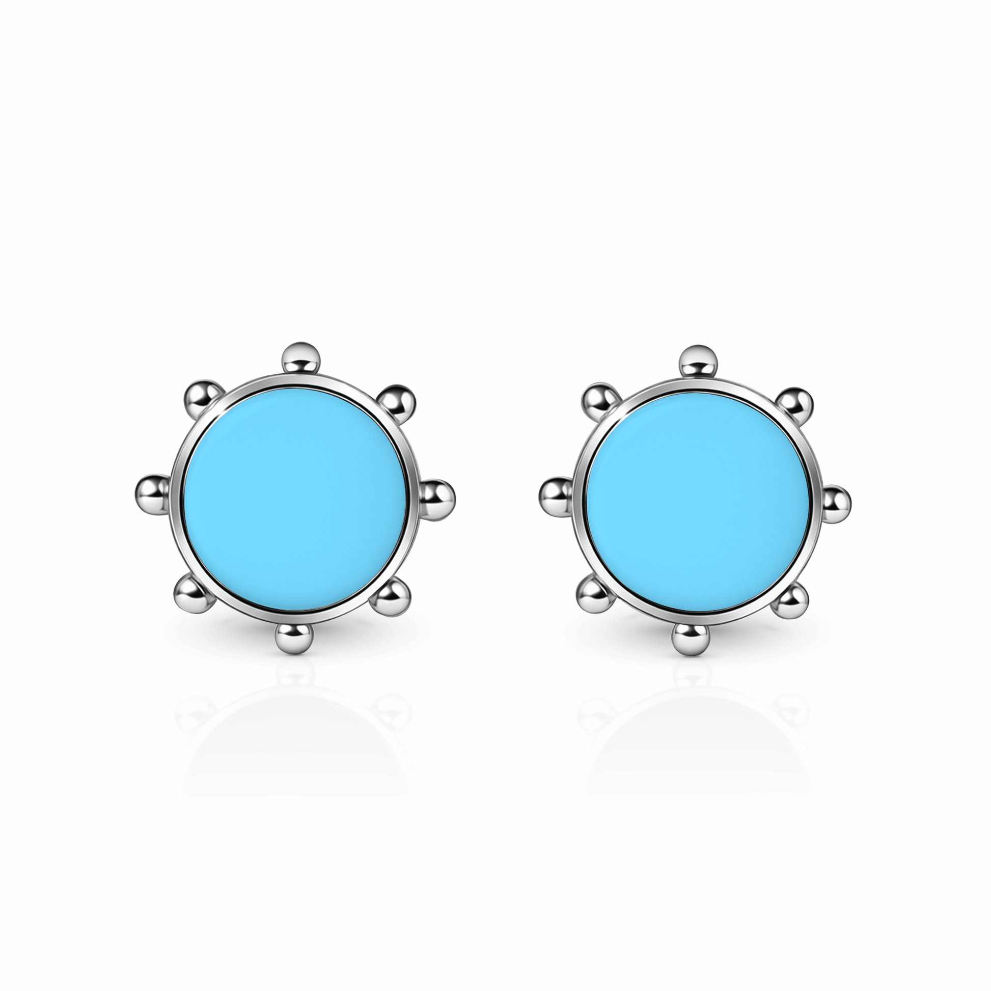 Orbit Stud Earrings | Sterling Silver Sky Blue {{ catogery }} {{ Collections }}