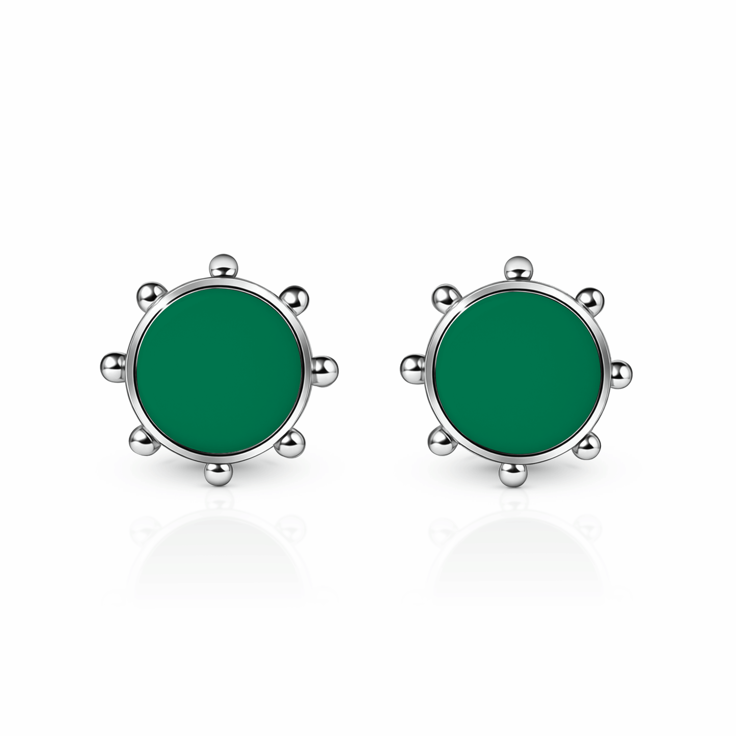 Orbit Stud Earrings | Sterling Silver Spring Green {{ catogery }} {{ Collections }}