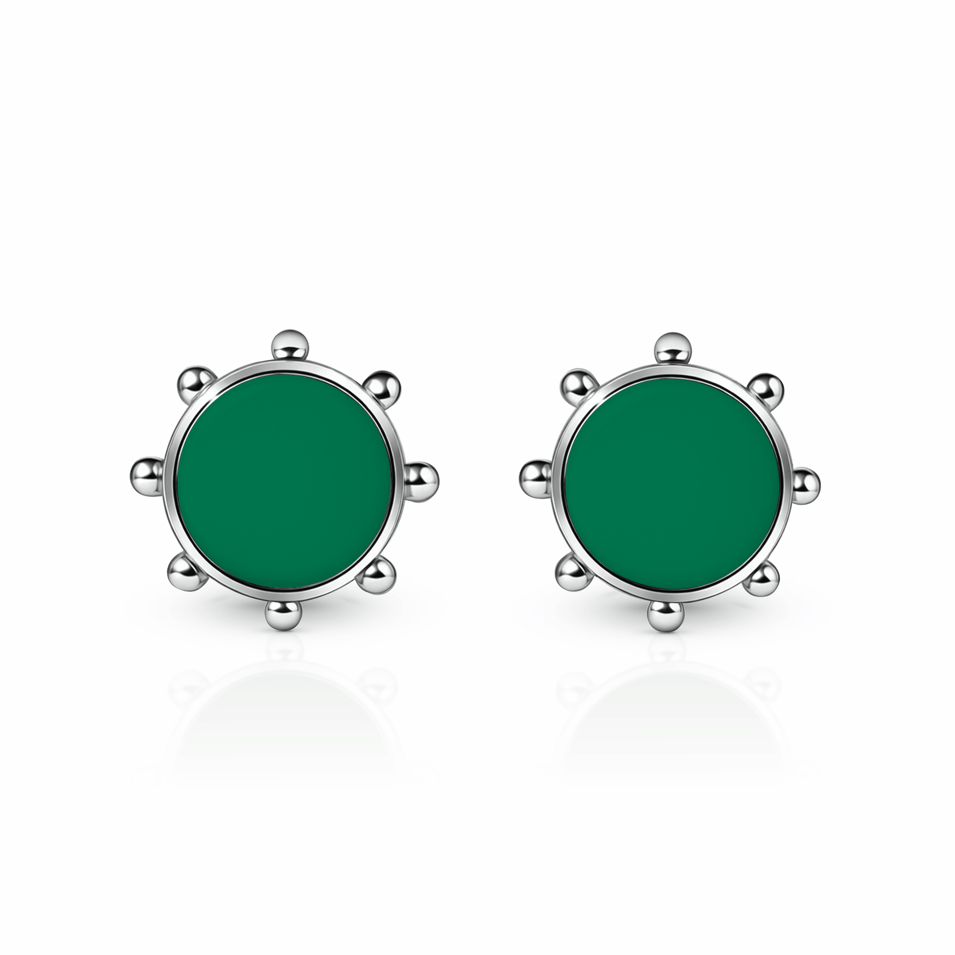 Orbit Stud Earrings | Sterling Silver Spring Green {{ catogery }} {{ Collections }}