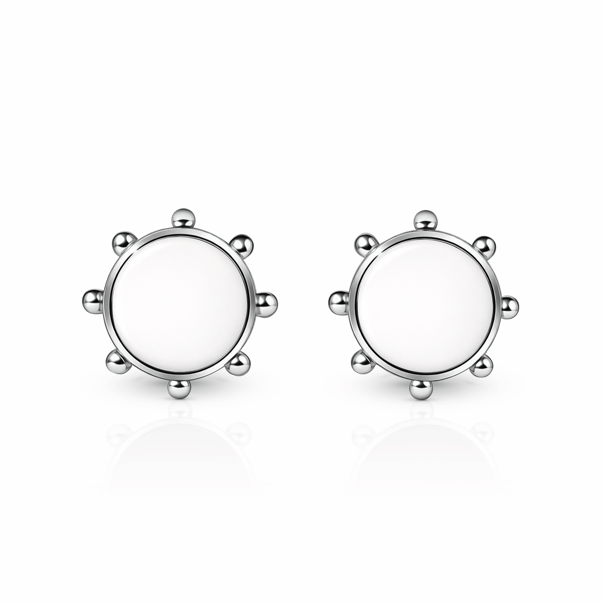 Orbit Stud Earrings | Sterling Silver White Cloud {{ catogery }} {{ Collections }}