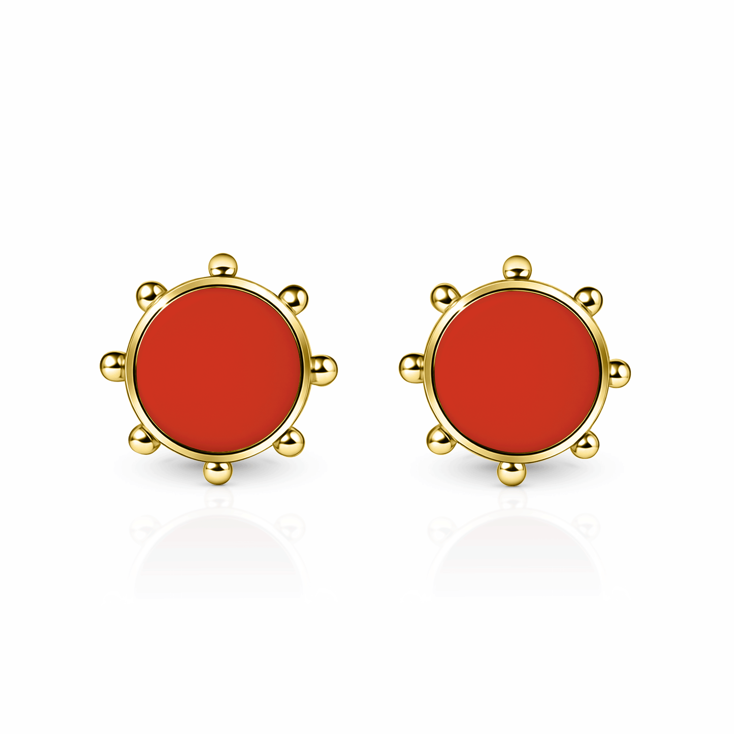 Orbit Stud Earrings | 14K Gold Red Clay {{ catogery }} {{ Collections }}