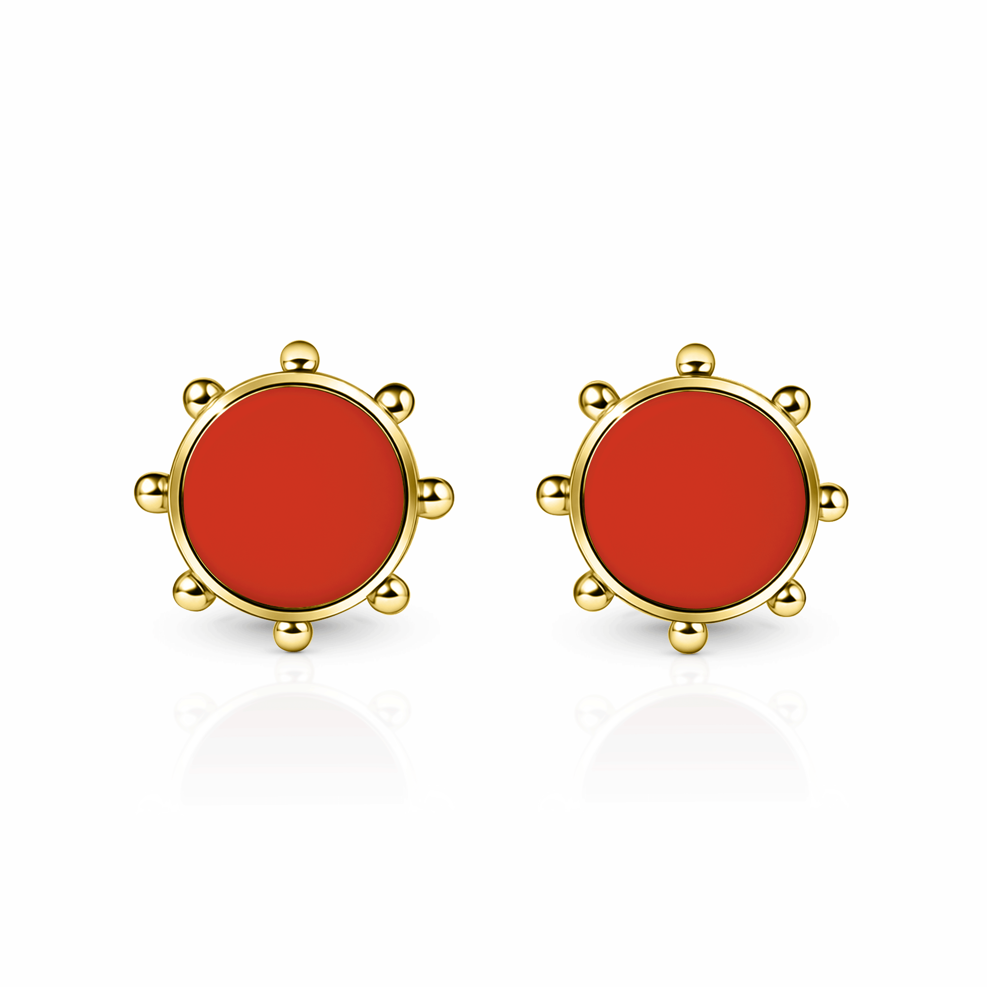 Orbit Stud Earrings | 14K Gold Red Clay {{ catogery }} {{ Collections }}