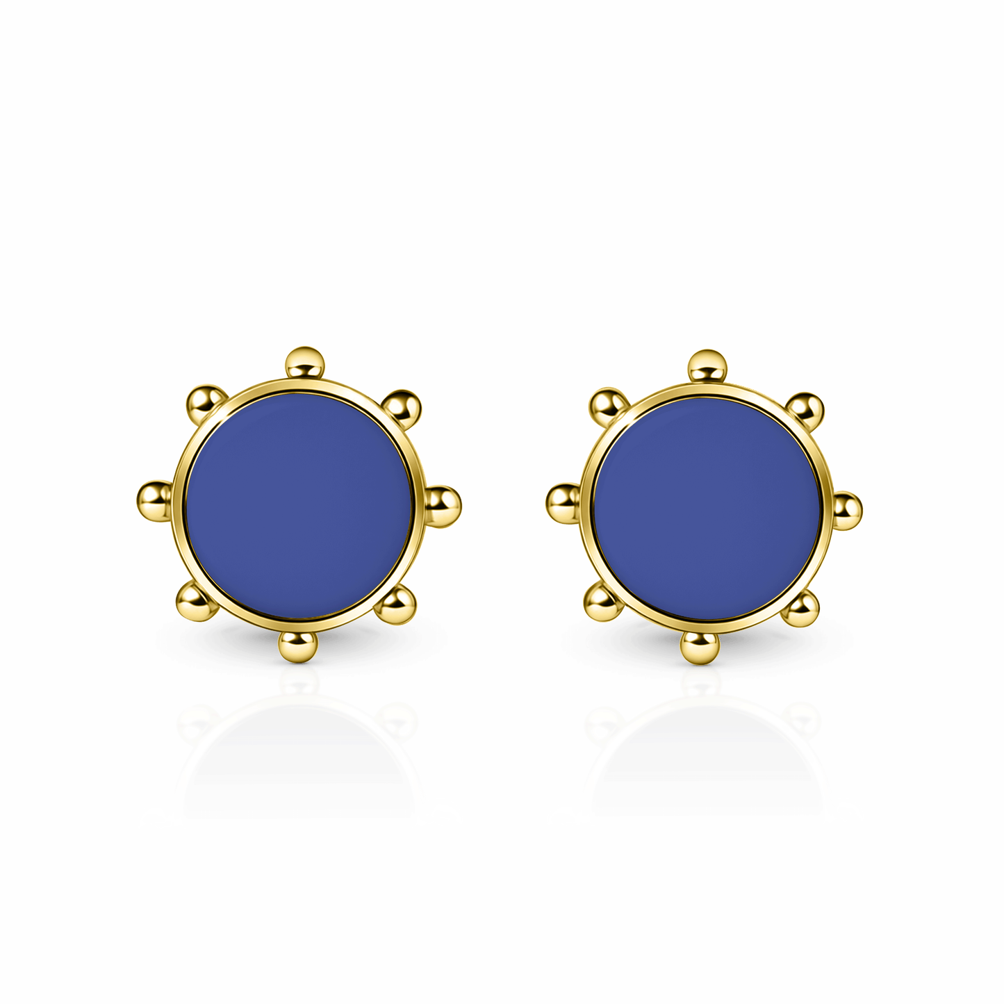 Orbit Stud Earrings | 14K Gold Royal Blue {{ catogery }} {{ Collections }}