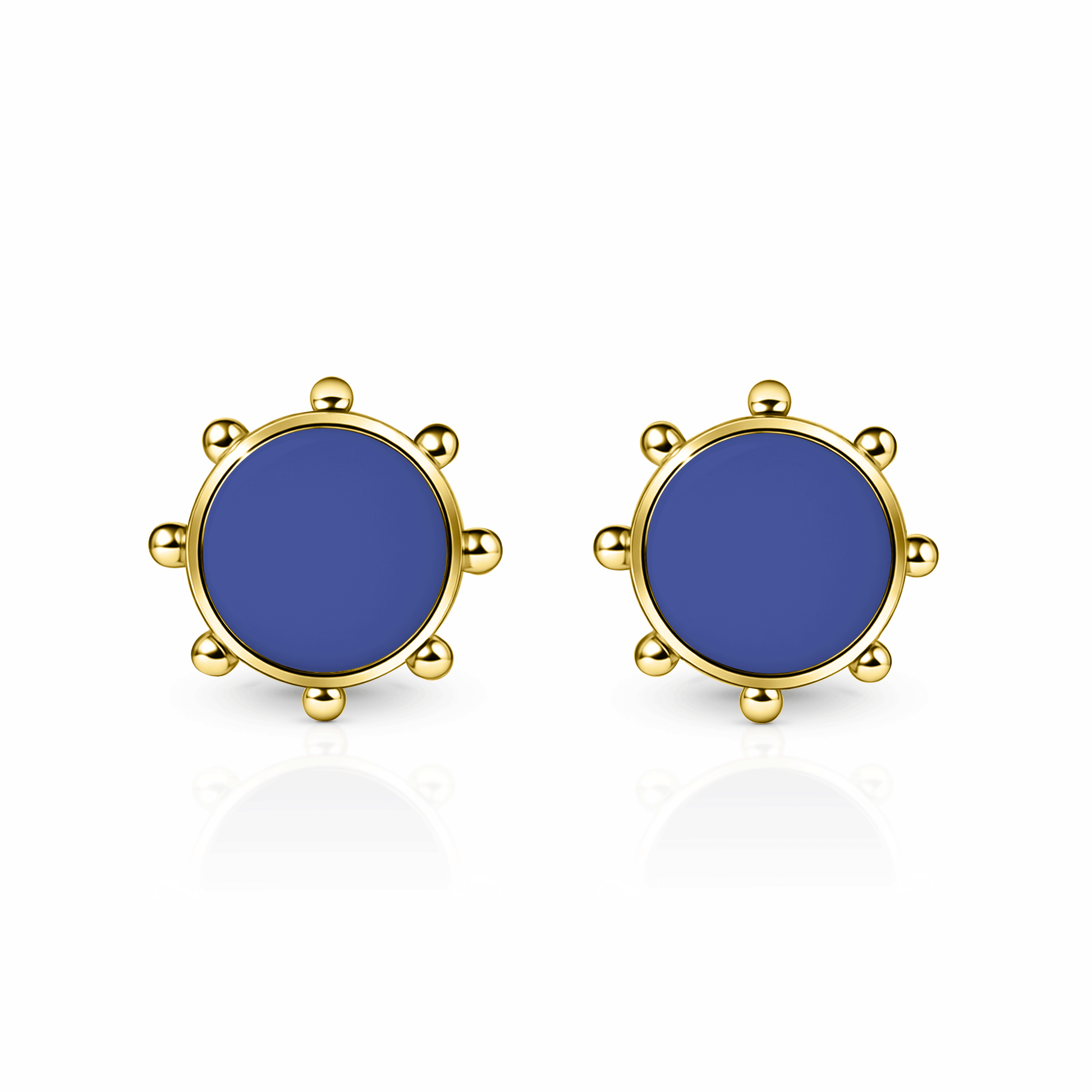 Orbit Stud Earrings | 14K Gold Royal Blue {{ catogery }} {{ Collections }}