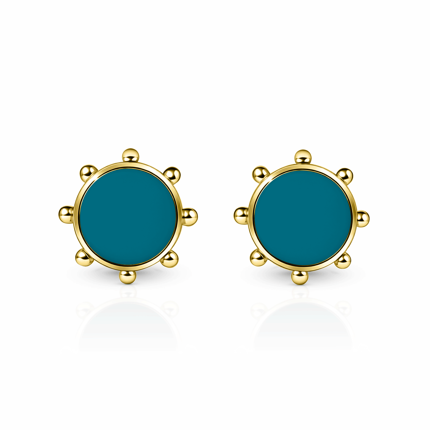 Orbit Stud Earrings | 14K Gold Seafoam Green {{ catogery }} {{ Collections }}