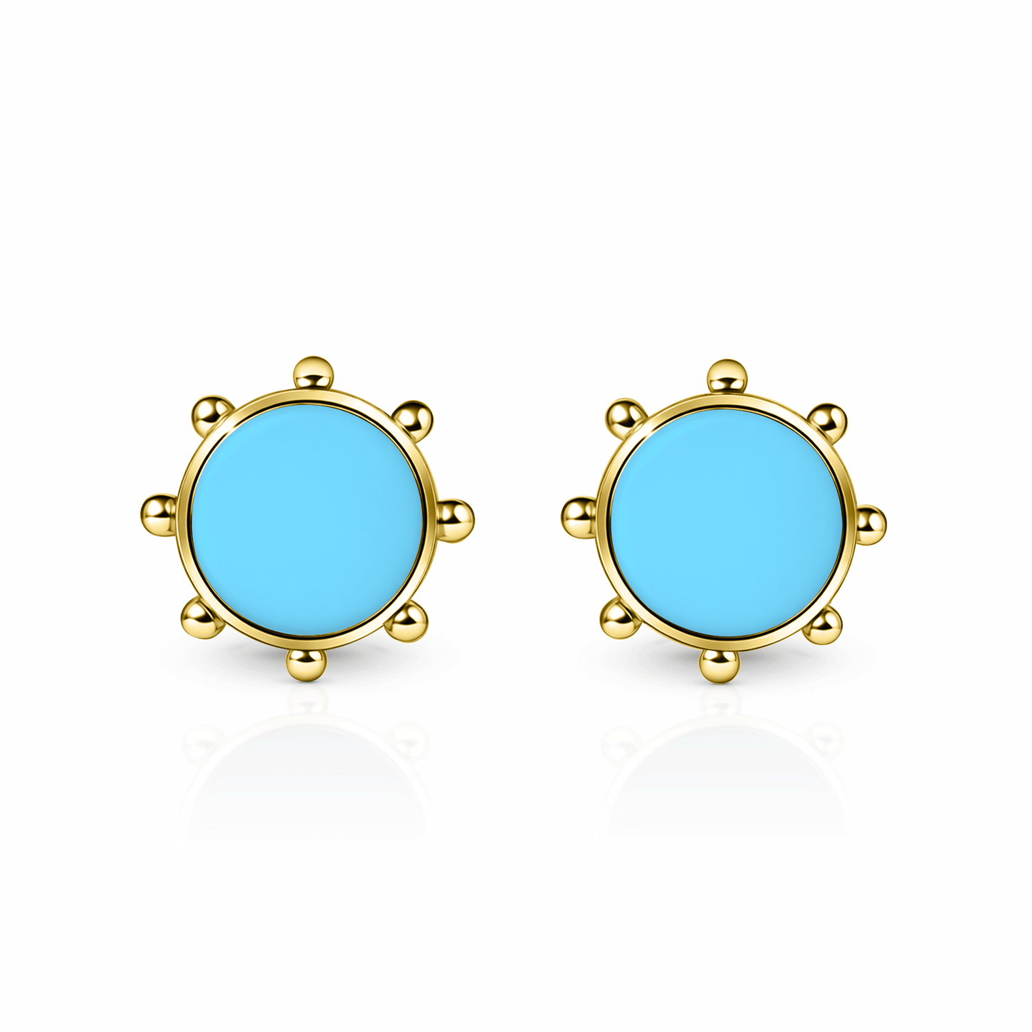 Orbit Stud Earrings | 14K Gold Sky Blue {{ catogery }} {{ Collections }}