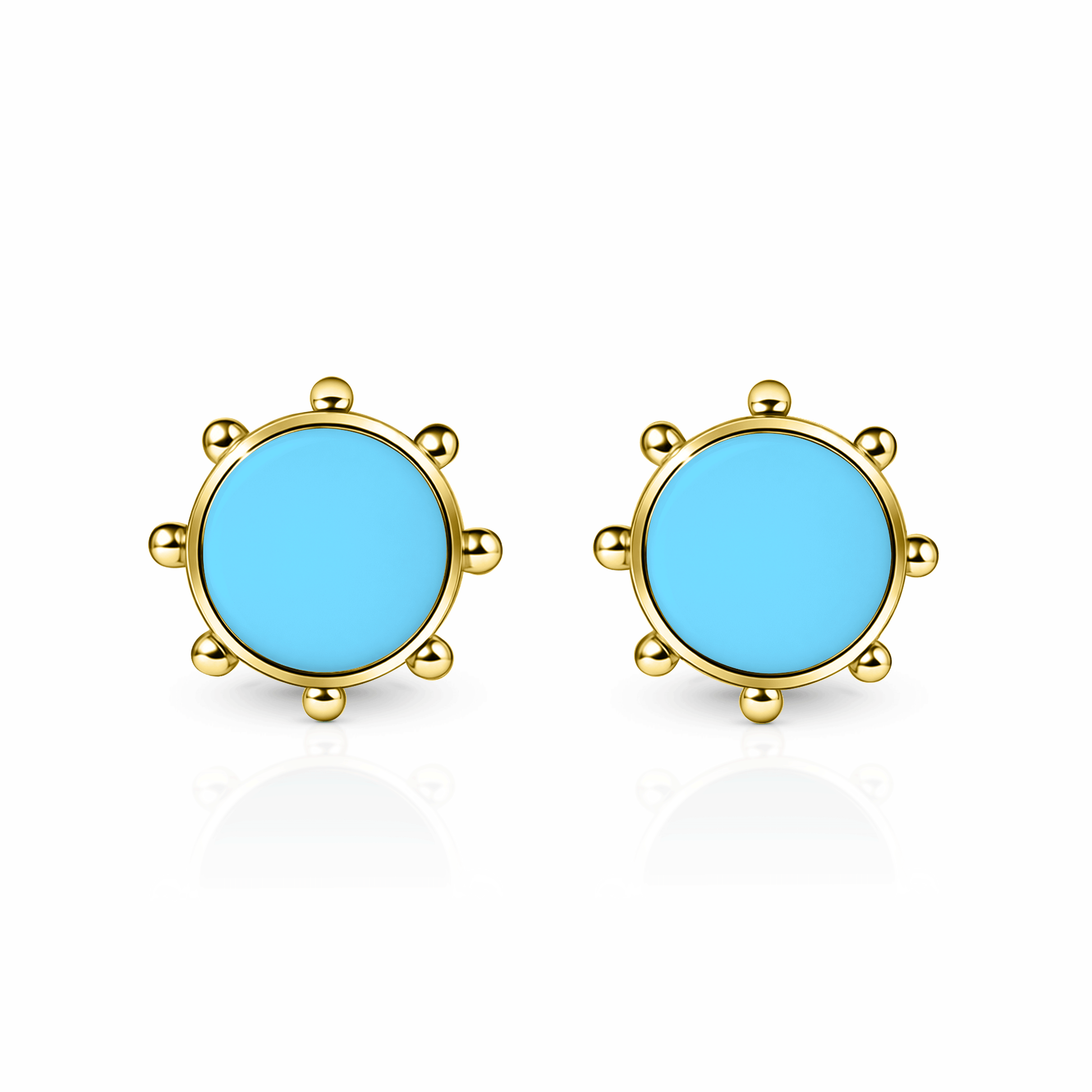 Orbit Stud Earrings | 14K Gold Sky Blue {{ catogery }} {{ Collections }}