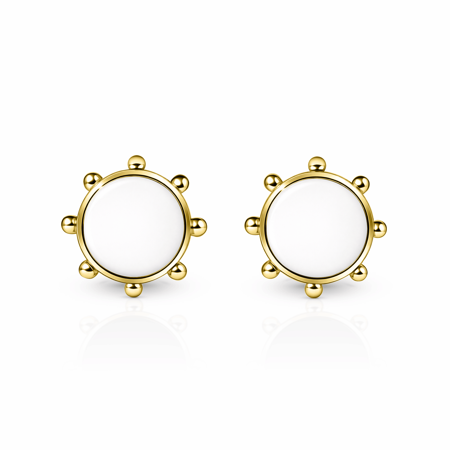 Orbit Stud Earrings | 14K Gold White Cloud {{ catogery }} {{ Collections }}