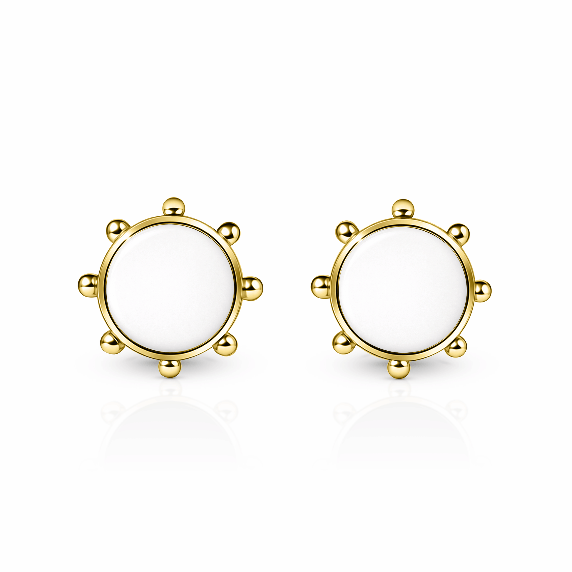 Orbit Stud Earrings | 14K Gold White Cloud {{ catogery }} {{ Collections }}
