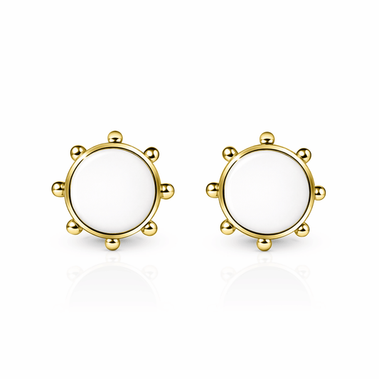 Orbit Stud Earrings | 14K Gold White Cloud {{ catogery }} {{ Collections }}
