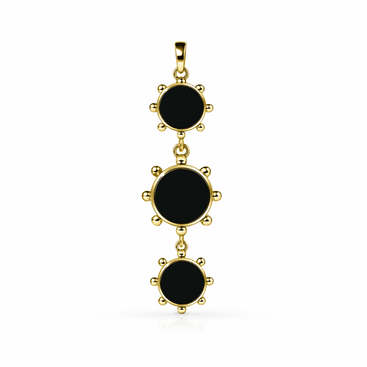 Orbit Reversible Totem Pendant | 14K Gold Black Night {{ catogery }} {{ Collections }}