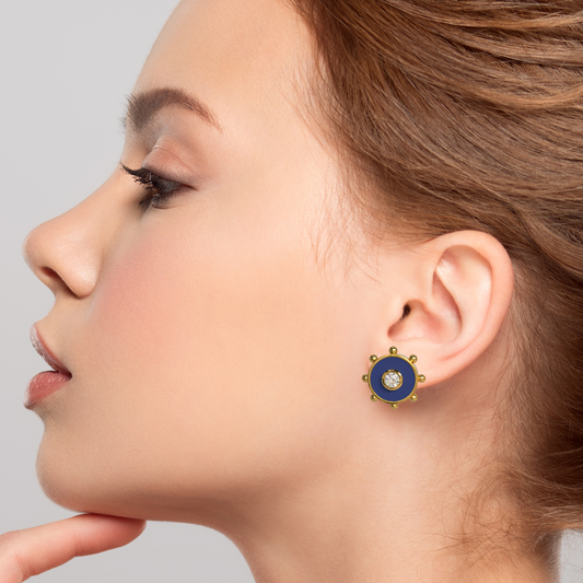 Orbit Diamond Stud Earrings | 18K Gold